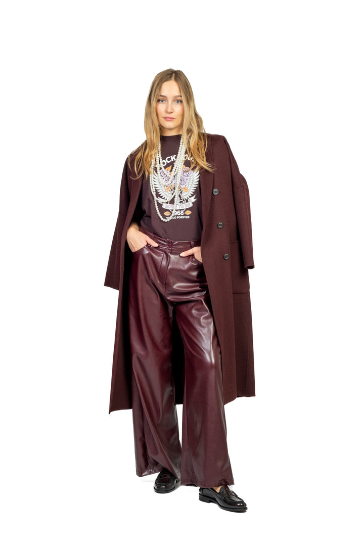 Tensione In - Pantalone ecopelle palazzo con tasconi Art. 224155-25