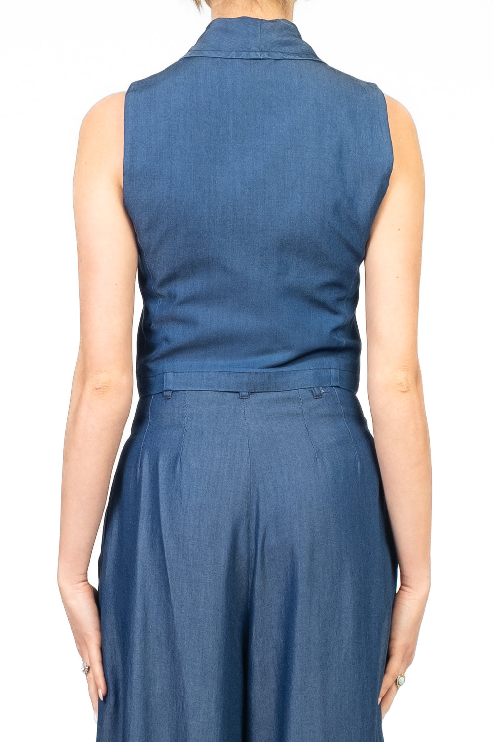 Imperial - Gilet in chambray con bavero Art. LC94JYVL