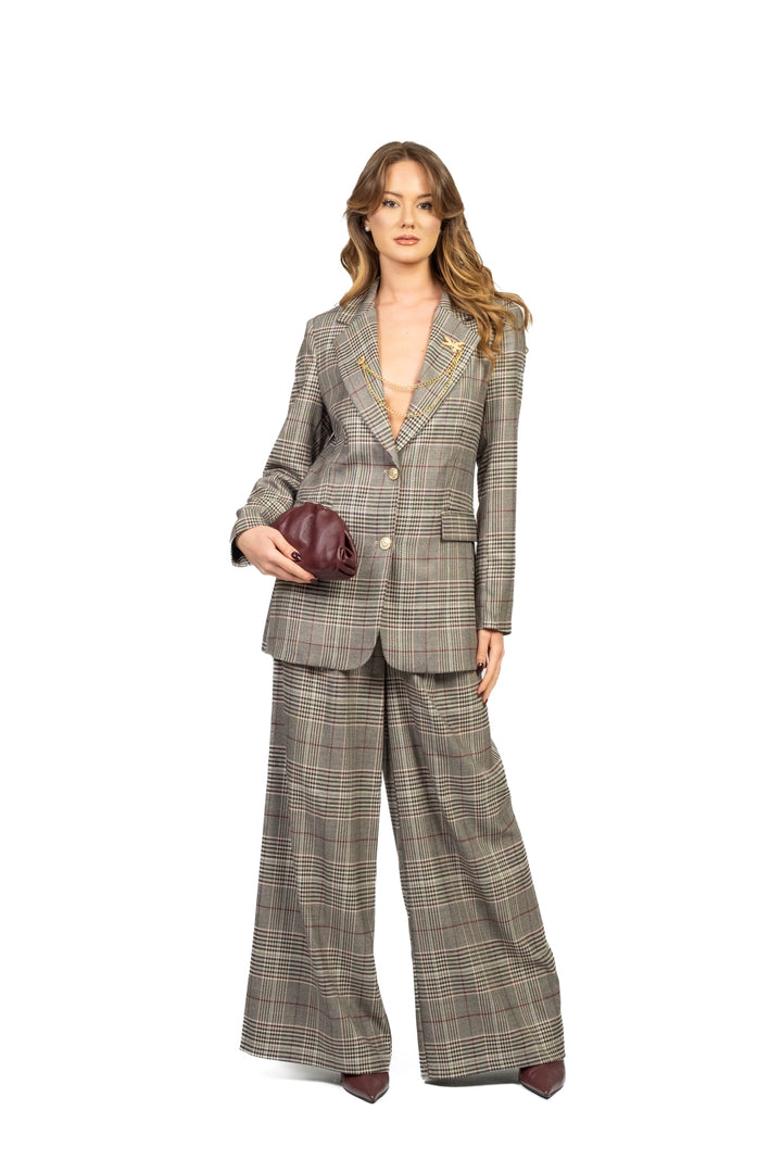 Tensione In - Pantalone palazzo pied de poule Art. 26P1130