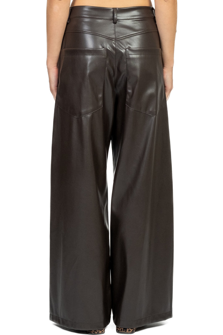 Tensione In - Pantalone ecopelle palazzo con tasconi Art. 224155-25
