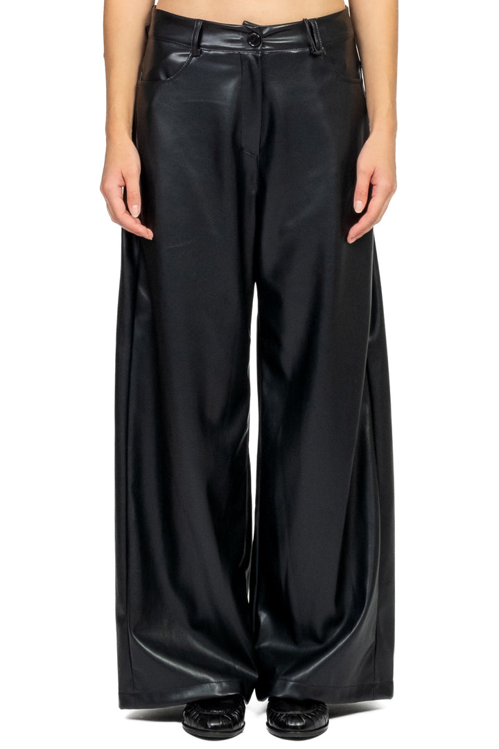 Tensione In - Pantalone ecopelle palazzo con tasconi Art. 224155-25
