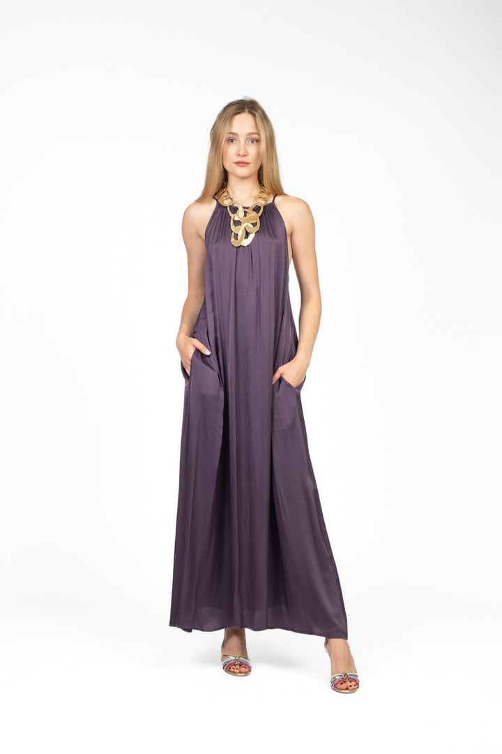 Dixie - Abito in satin scollo americano Art. A782W176