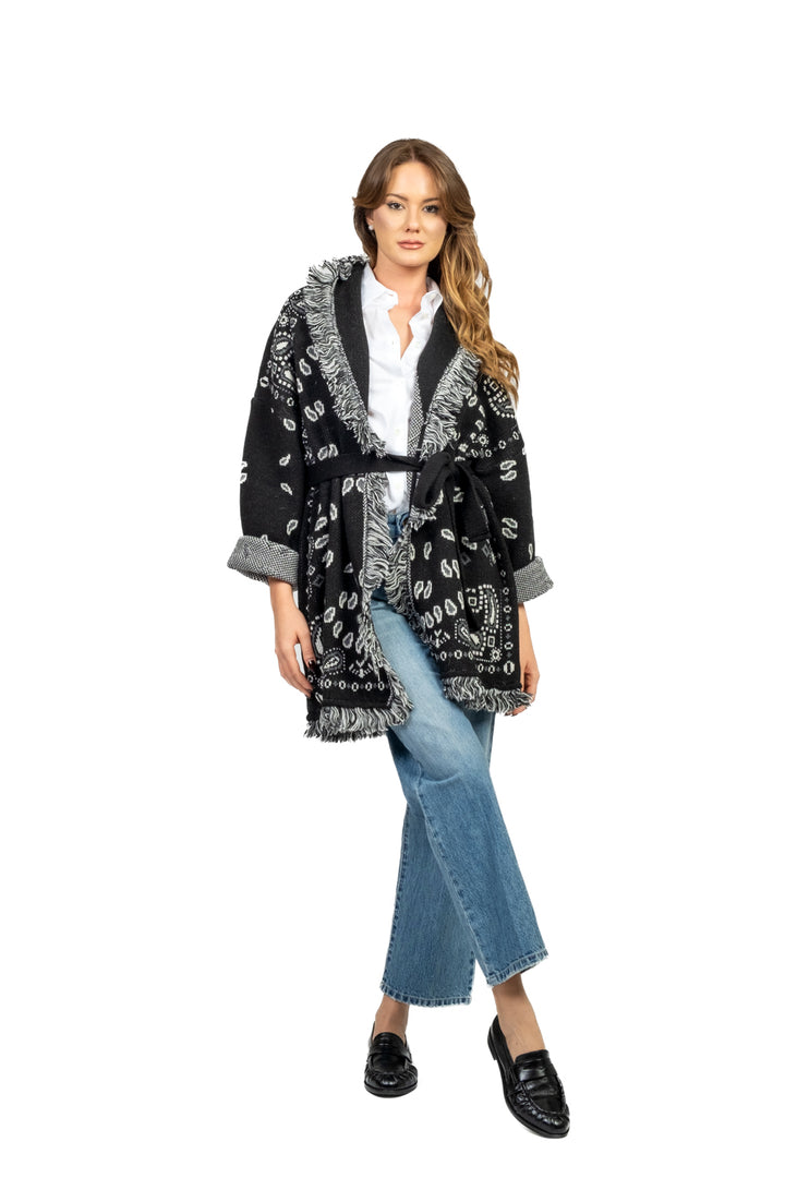 Tensione In - Caban fantasia bandana con cintura Art. W5HMG38A400