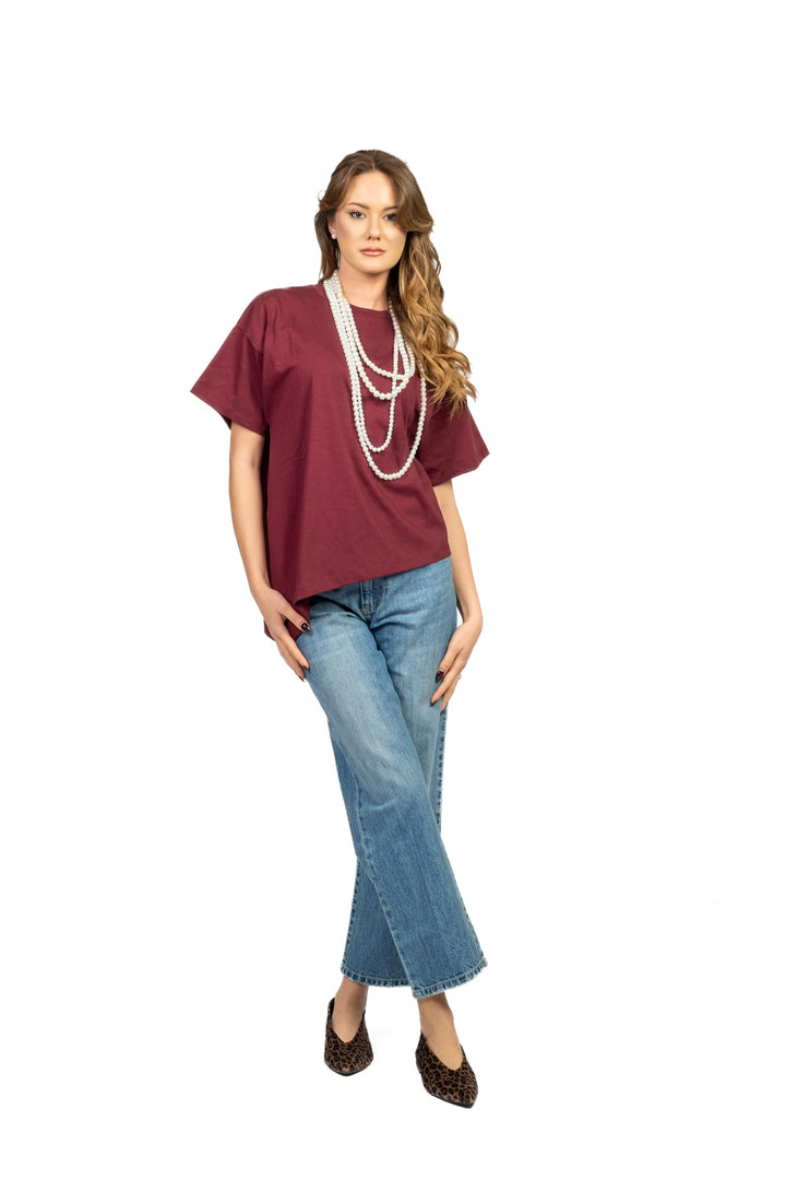Vicolo - T-shirt  basic asimmetrica Art. UF0190