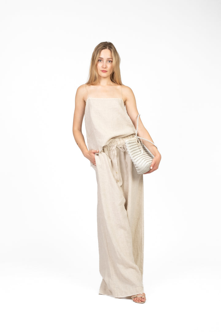 Tensione In - Pantalone con coulisse in lino Art. S25PE38