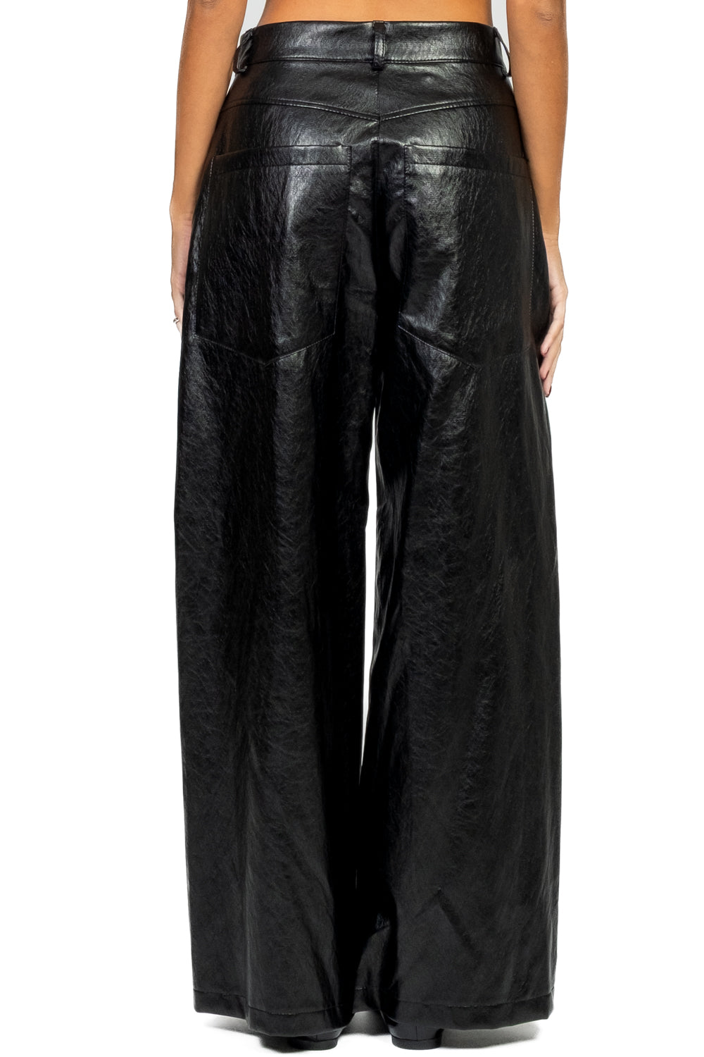 Tensione In - Pantalone palazzo ecopelle con tasconi Art. 224155-N
