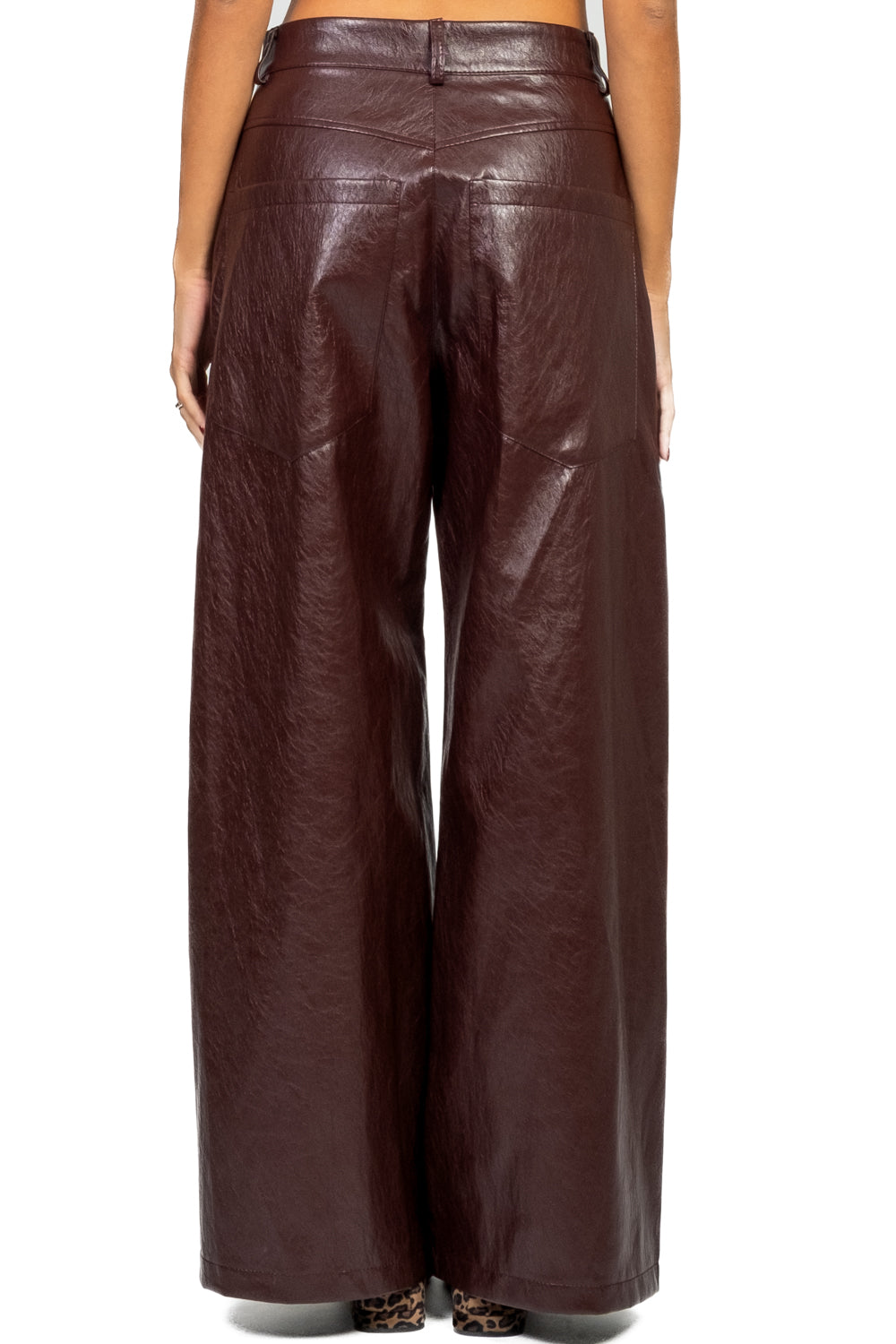 Tensione In - Pantalone palazzo ecopelle con tasconi Art. 224155-N