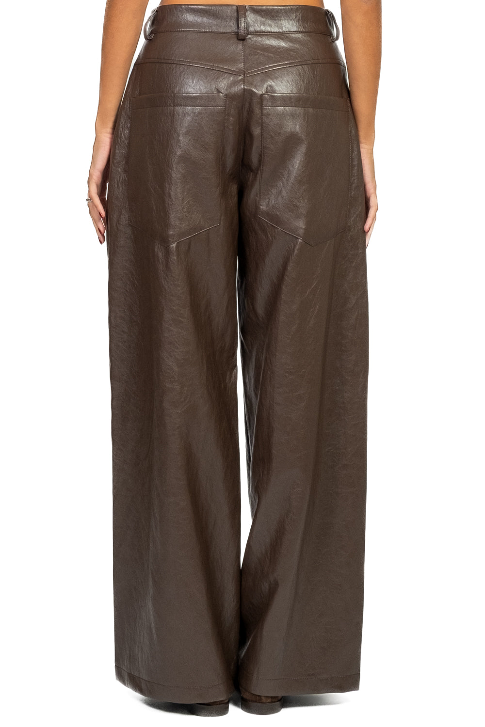 Tensione In - Pantalone palazzo ecopelle con tasconi Art. 224155-N