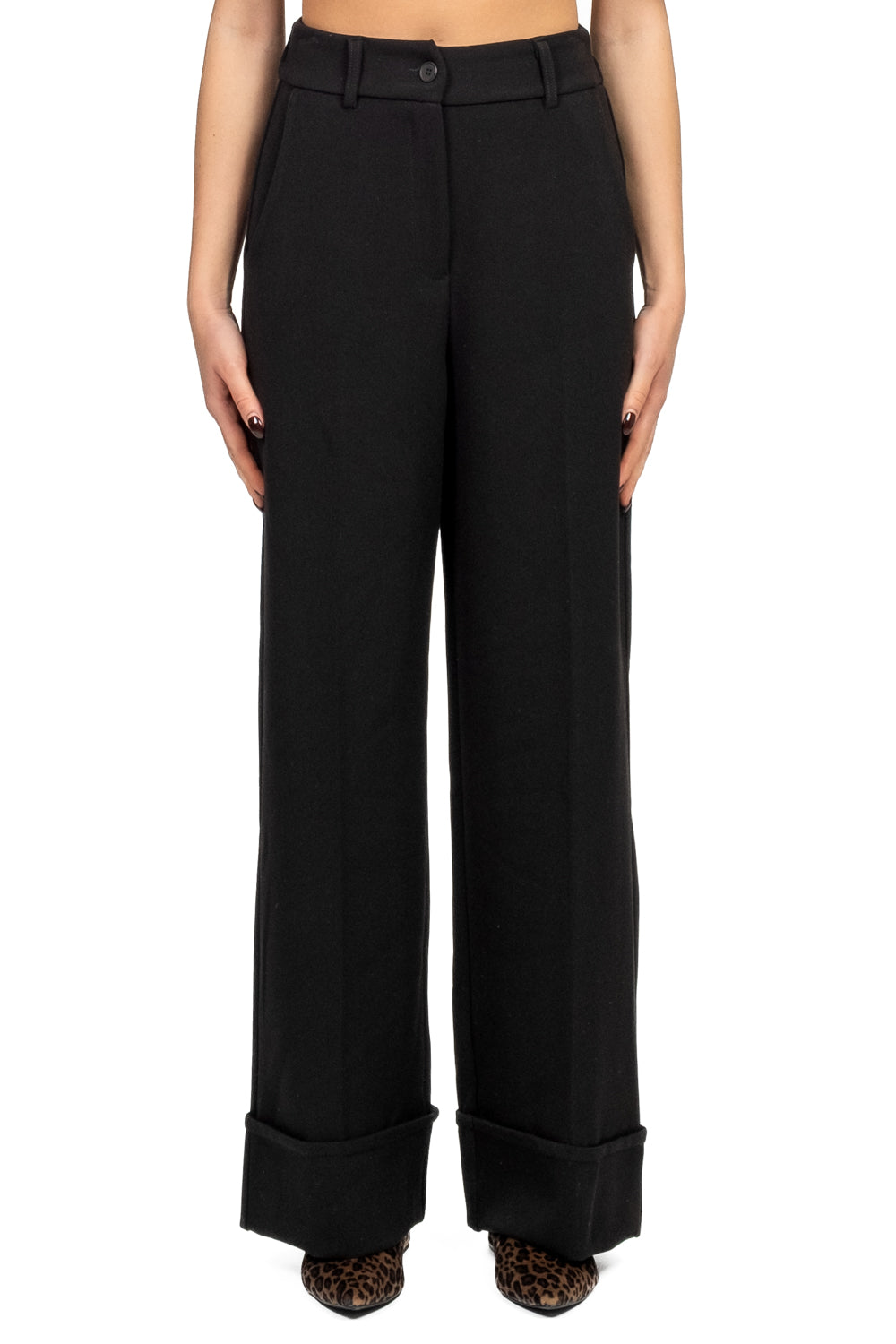 Tensione In - Pantalone a palazzo con risvolto Art. 26P1124