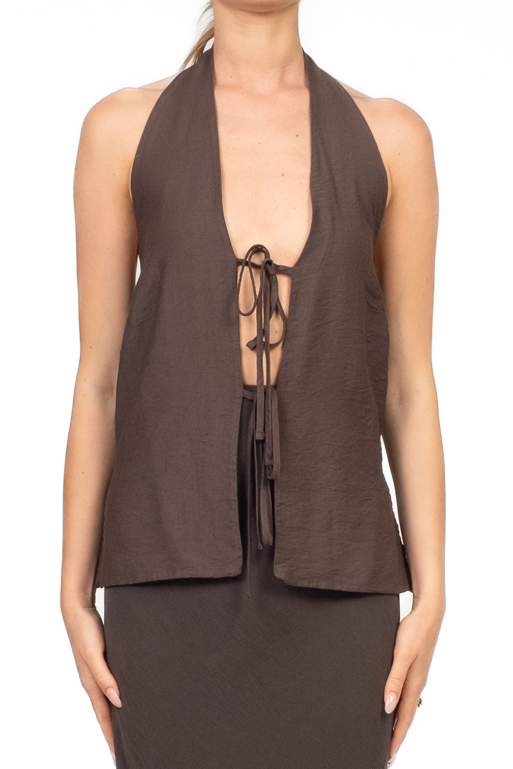 Tensione In - Gilet scollato con lacci Art. SS251203