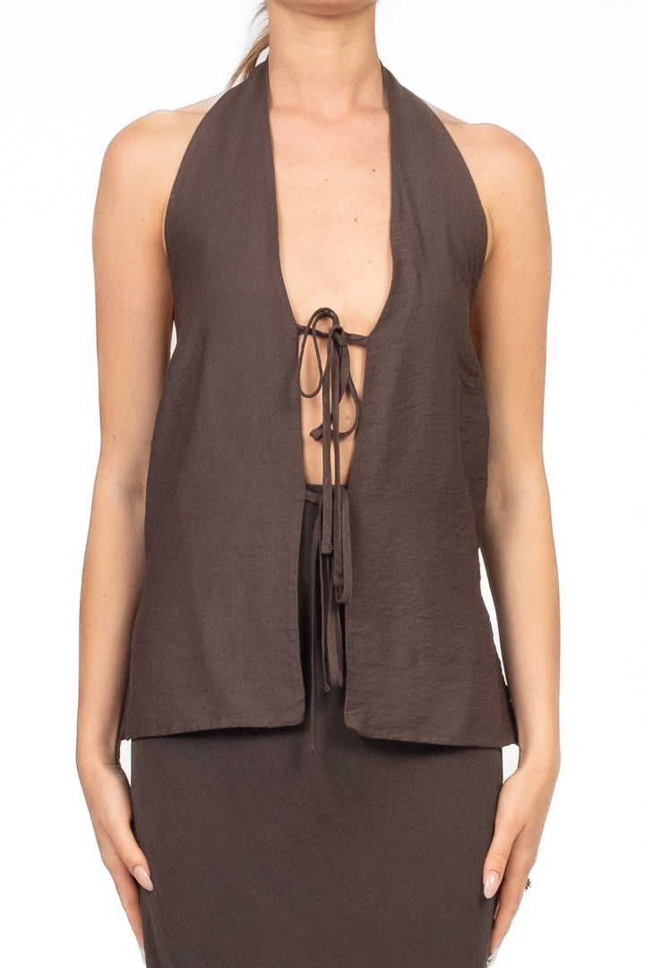 Tensione In - Gilet scollato con lacci Art. SS251203