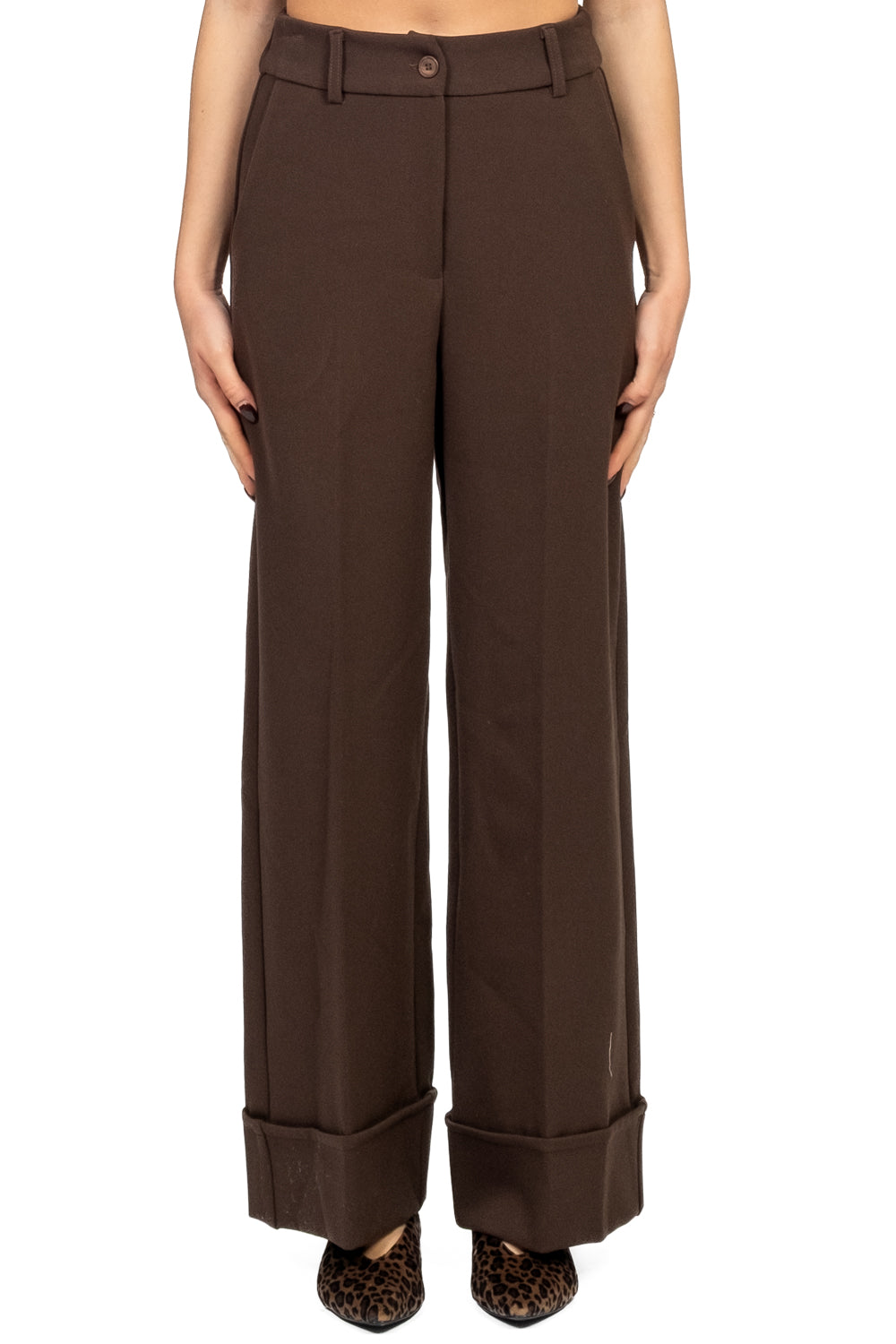 Tensione In - Pantalone a palazzo con risvolto Art. 26P1124