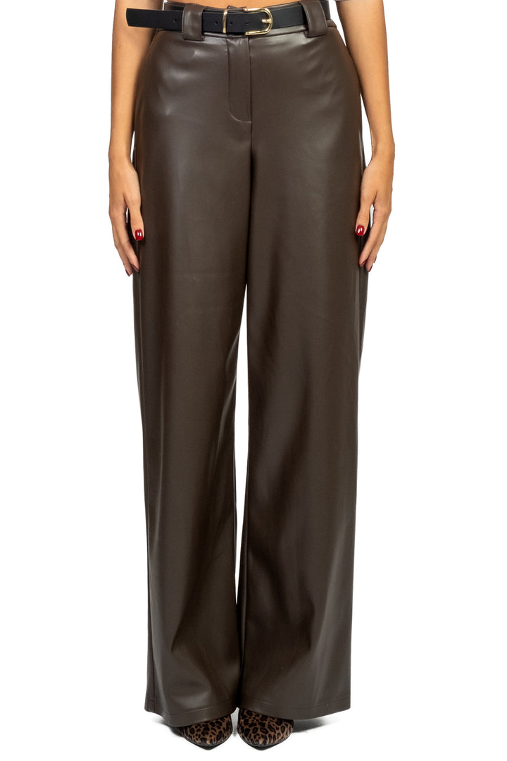 Tensione In - Pantalone palazzo ecopelle con cintura Art. 26P1054
