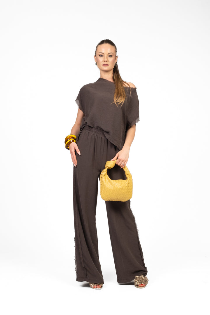 Tensione In - Pantalone palazzo sfrangiato Art. SS251204