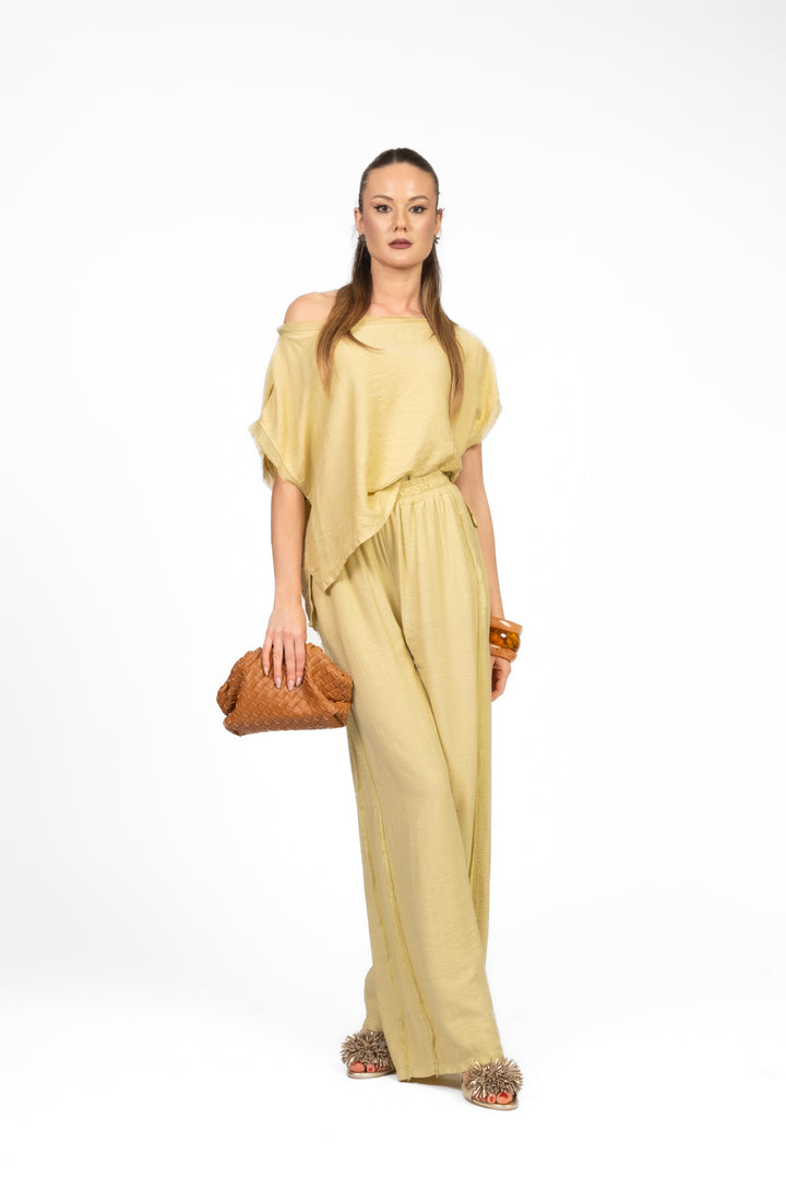 Tensione In - Pantalone palazzo sfrangiato Art. SS251204