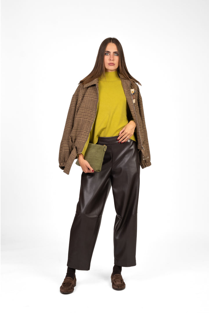 Dixie - Pantalone barrel ecopelle Art. P840Y092