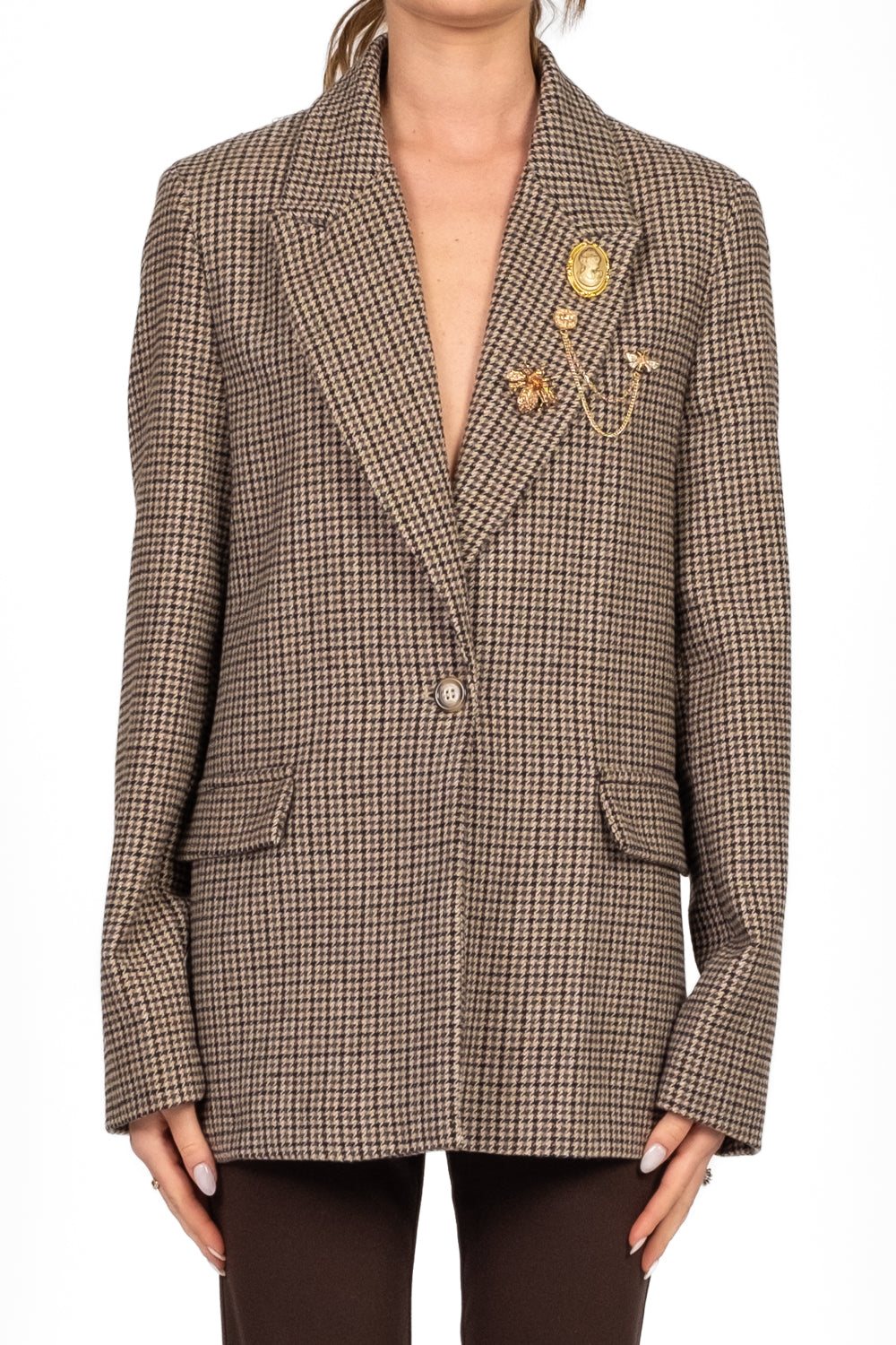 Vicolo - Giacca pied de poule con spille Art. TF1882