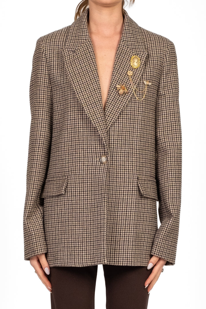 Vicolo - Giacca pied de poule con spille Art. TF1882