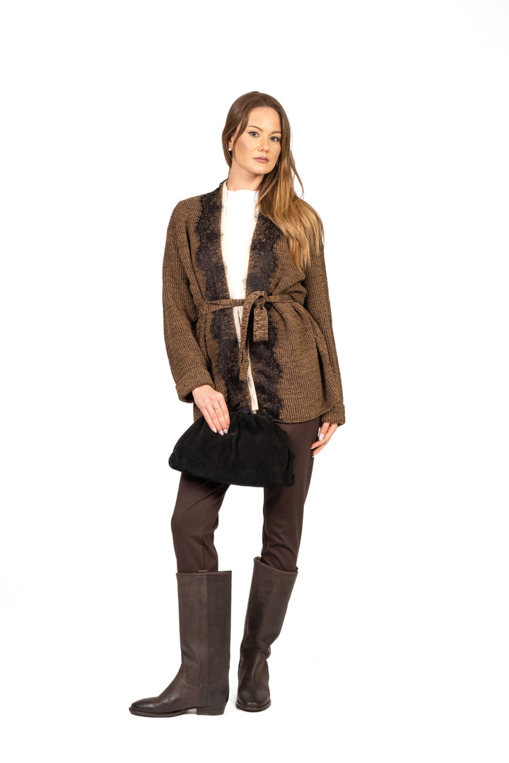 Vicolo - Cardigan aperto intarsi pizzo Art. 77302F