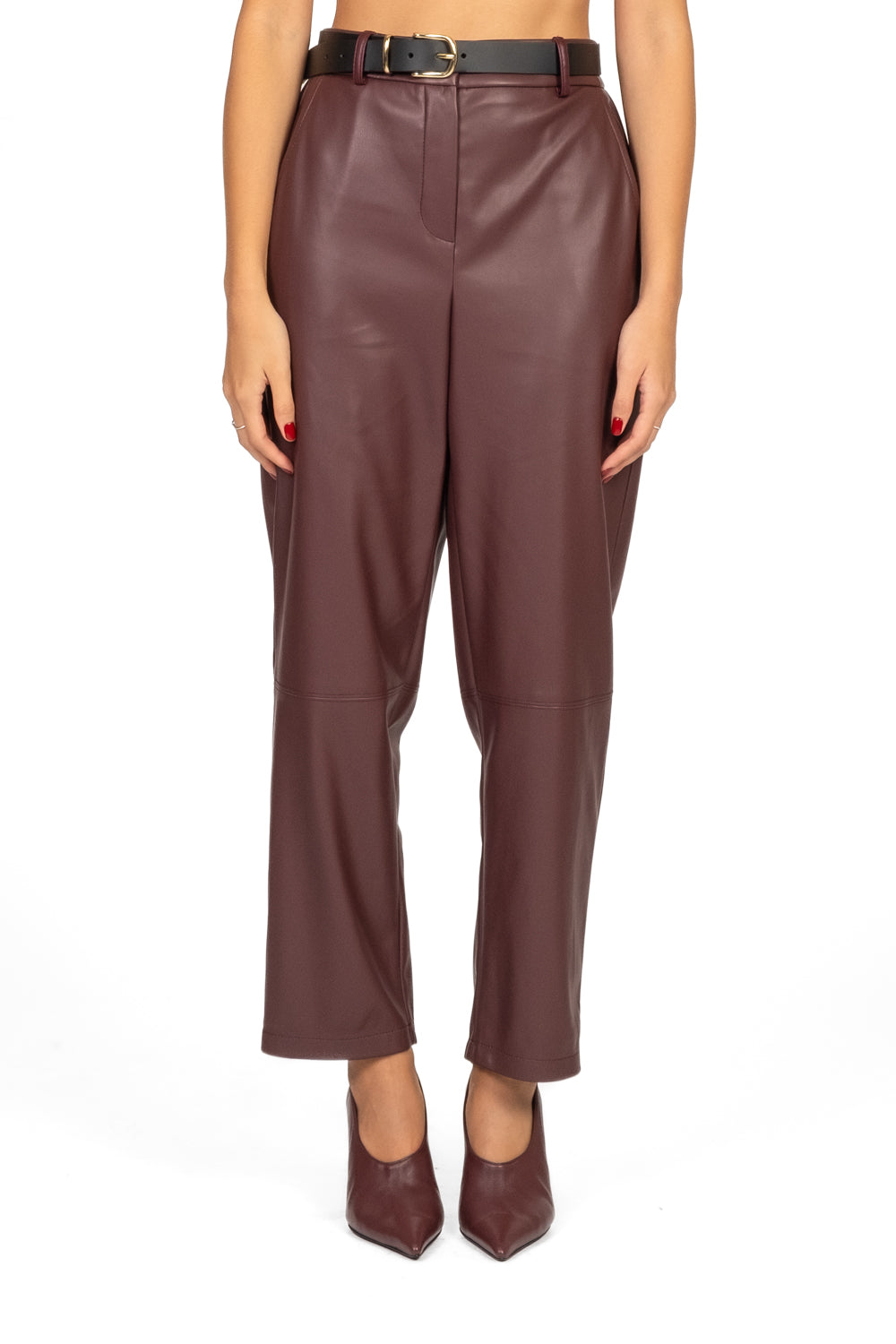 Tensione In - Pantalone carrot in ecopelle Art. 26P1176