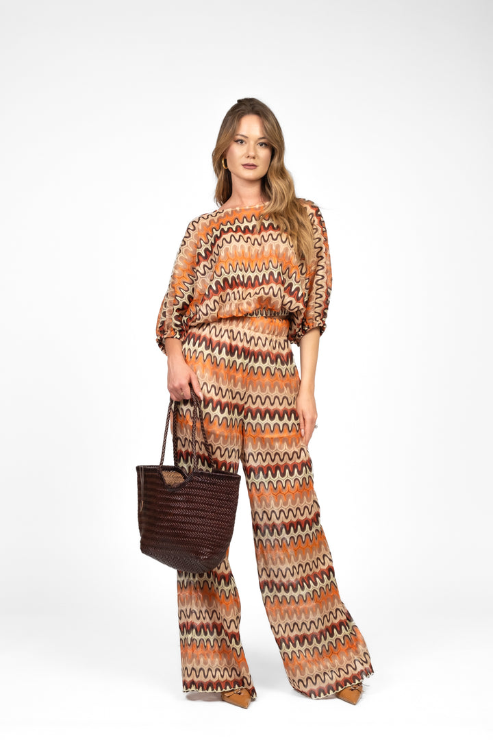Vicolo - Blusa fantasia con elastico Art. TD2966