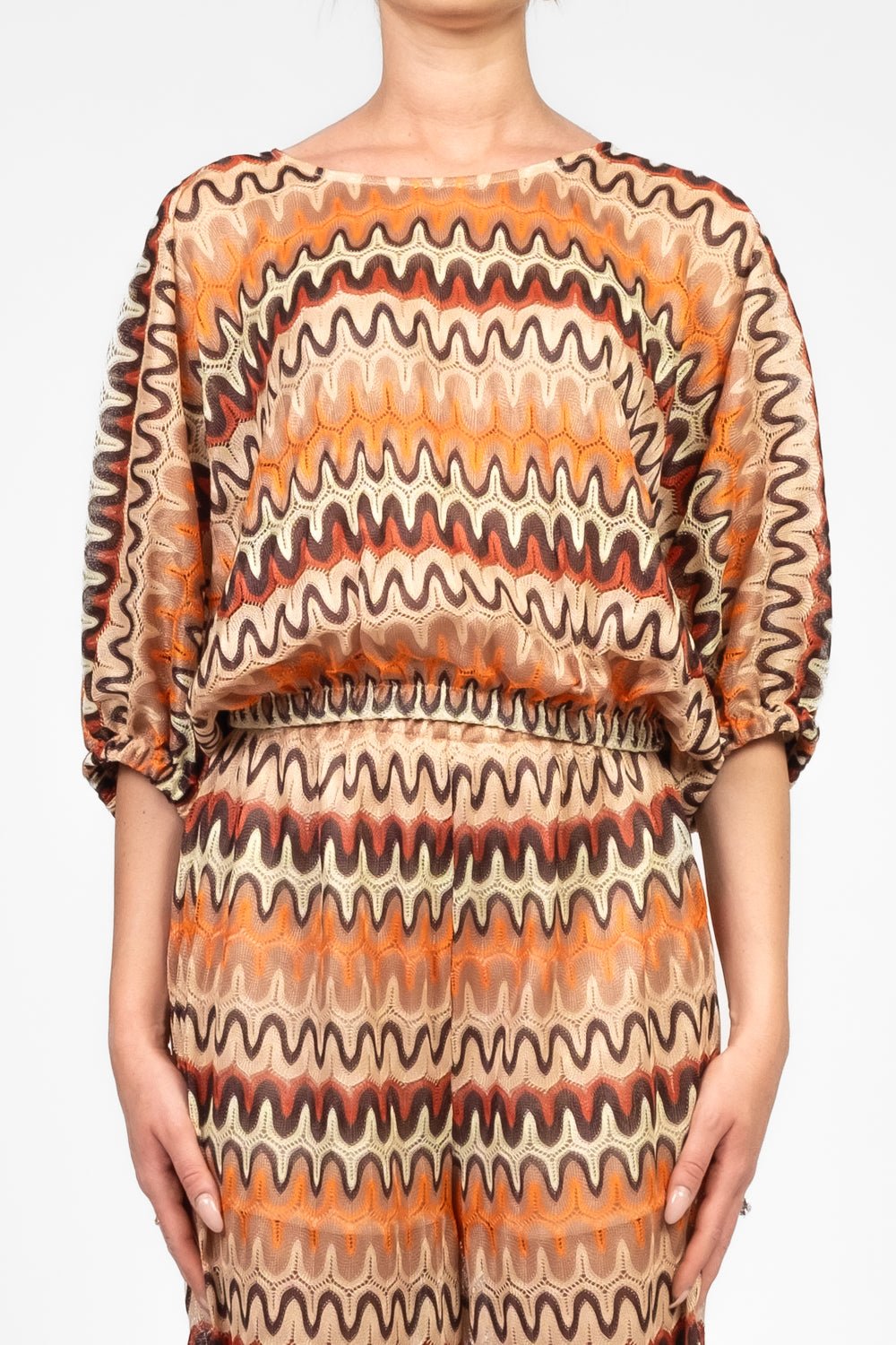 Vicolo - Blusa fantasia con elastico Art. TD2966