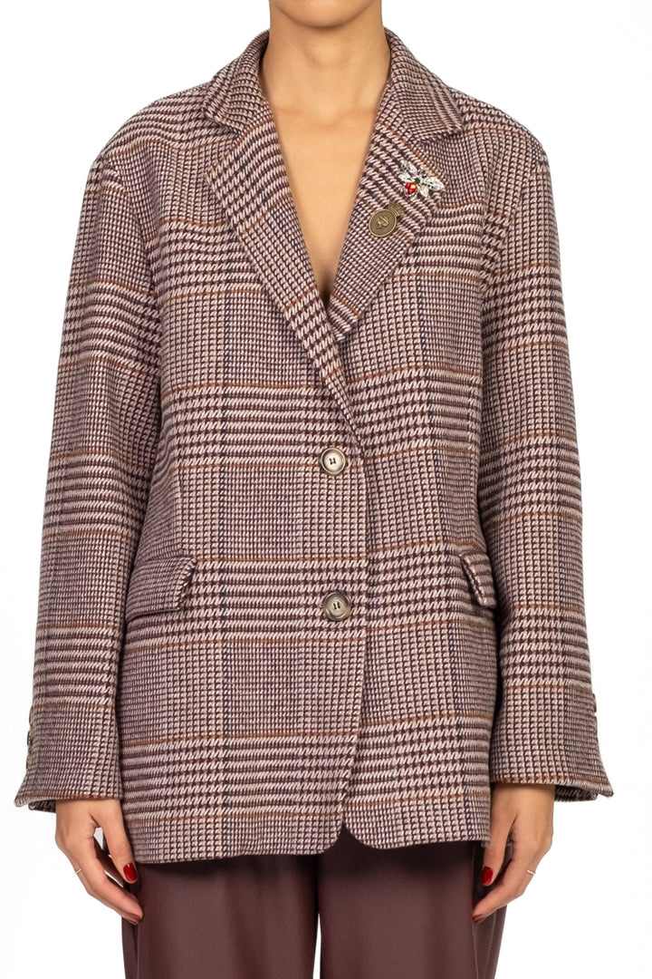 Dixie - Giacca pied de poule con spille Art. J845Y063