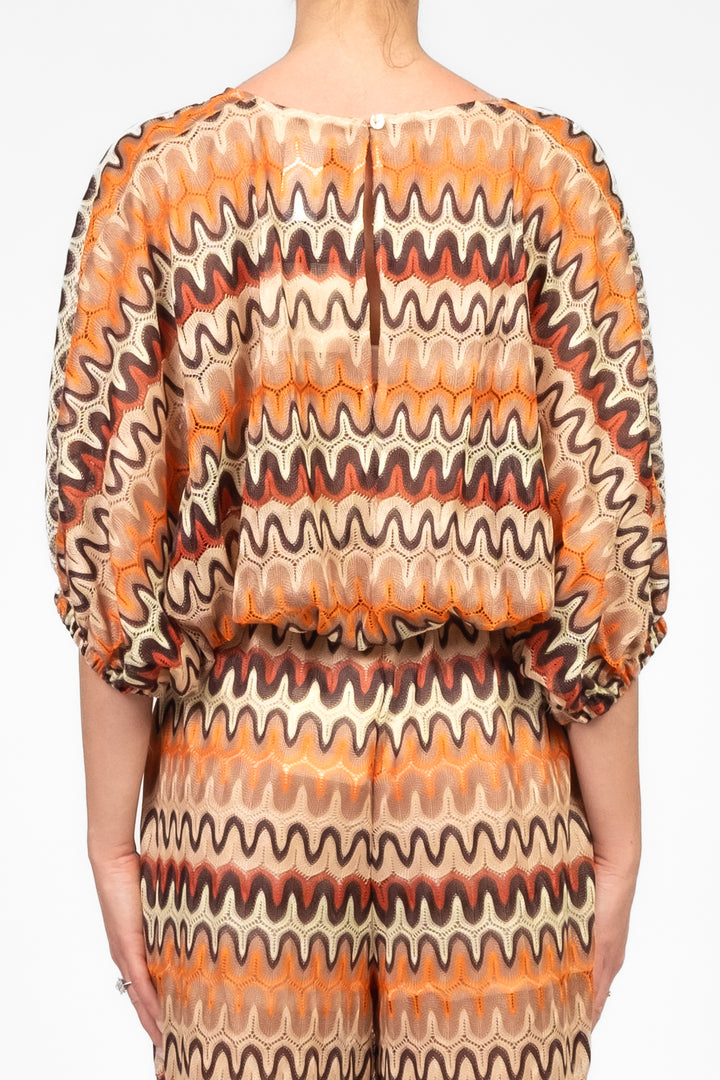 Vicolo - Blusa fantasia con elastico Art. TD2966