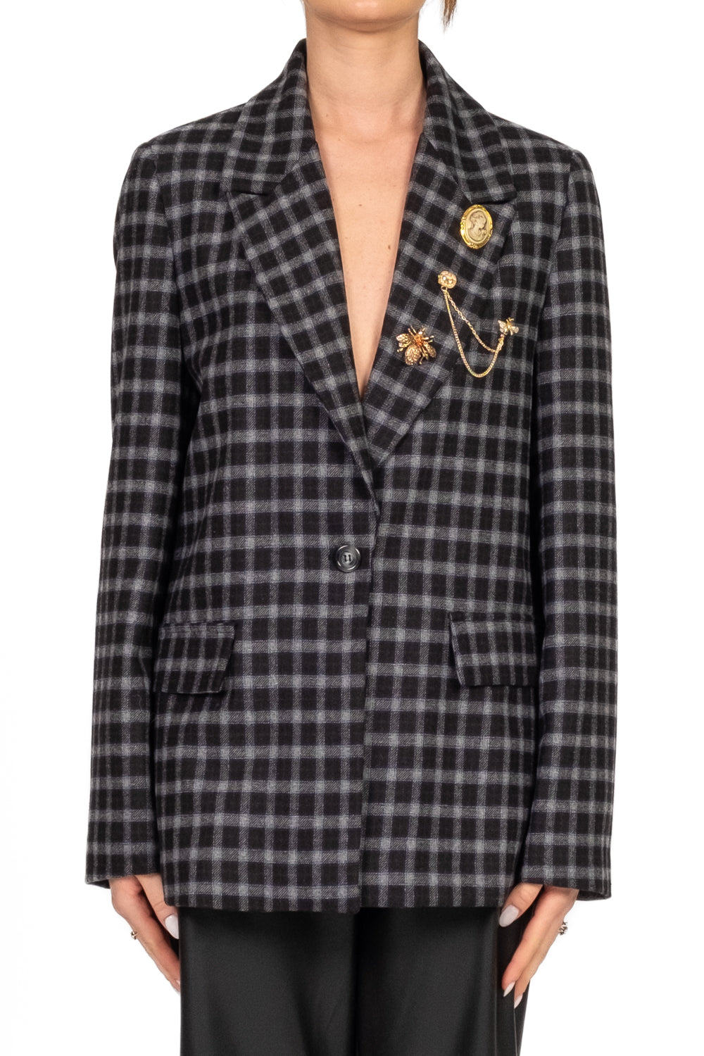 Vicolo - Giacca check con spille Art. TF1881