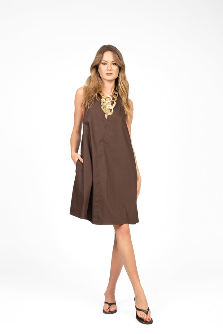 Vicolo - Abito corto in cotone scollo a v Art. TD3006