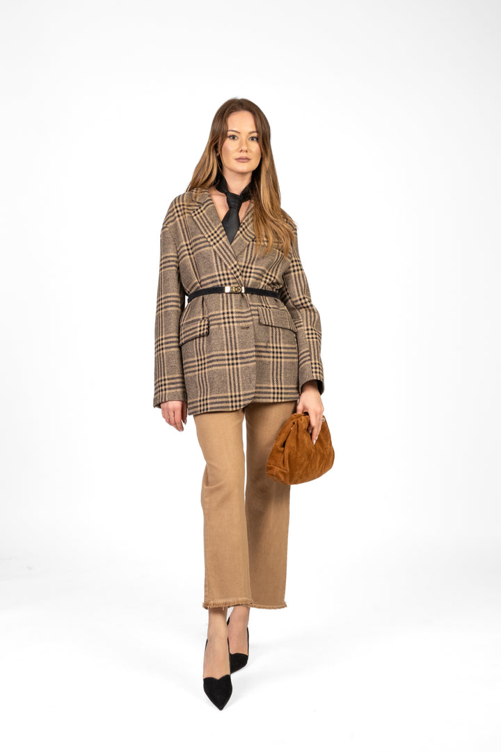 Tensione In - Jeans crop sfrangiato con cintura Art. W25P370