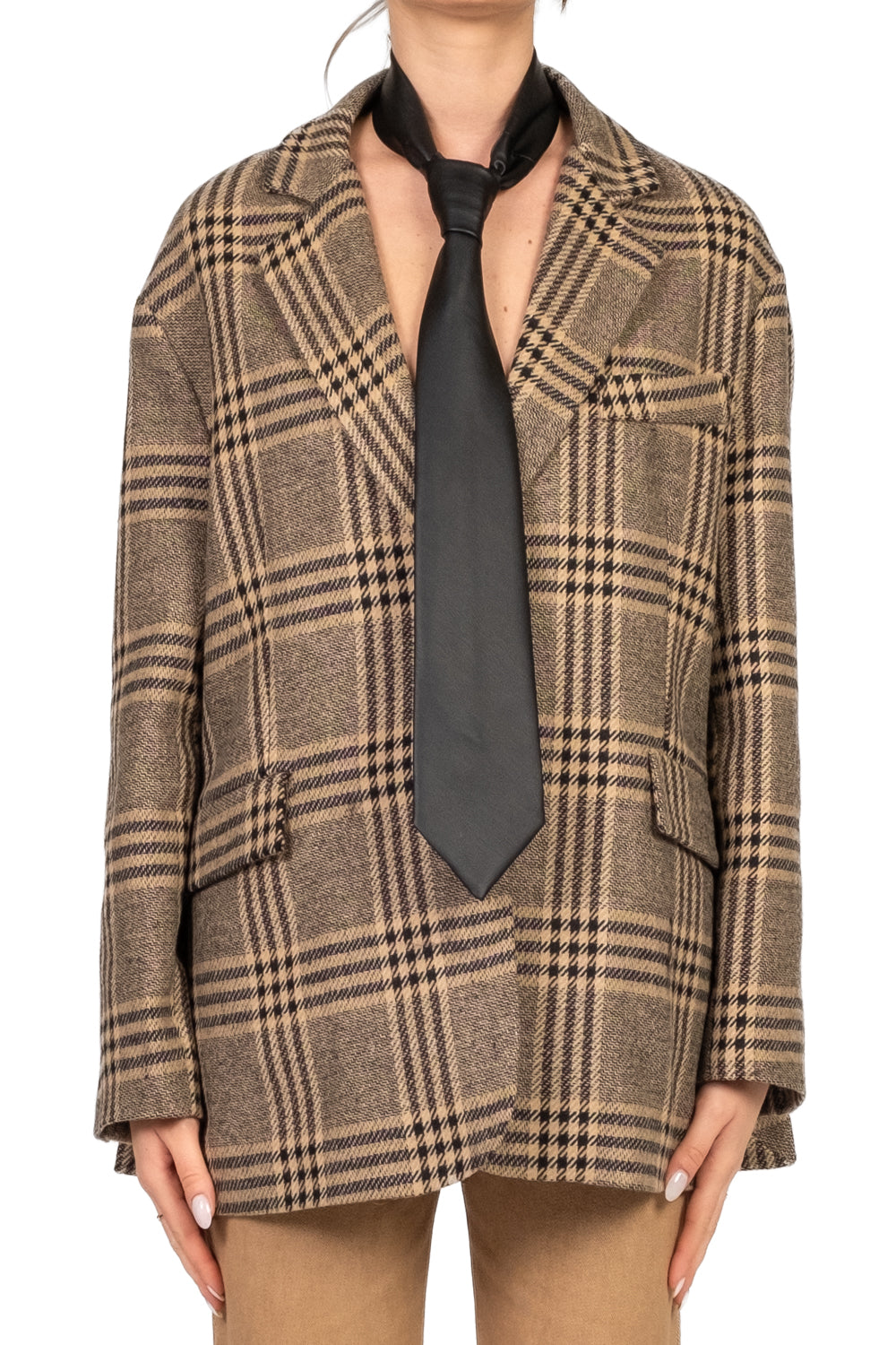 Tensione In - Giacca over check con cravatta Art. 26B1273