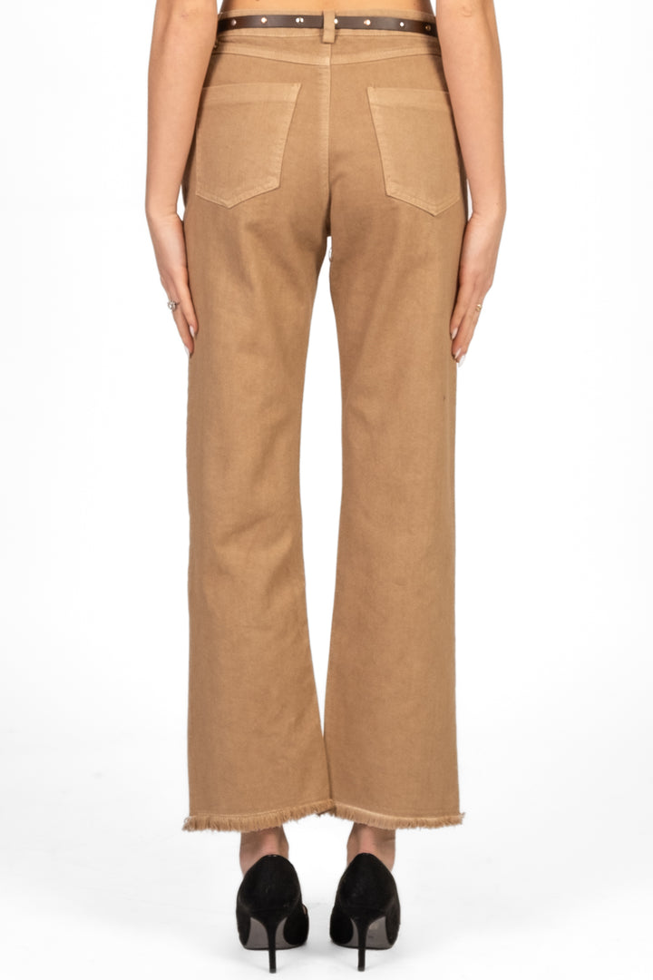 Tensione In - Jeans crop sfrangiato con cintura Art. W25P370