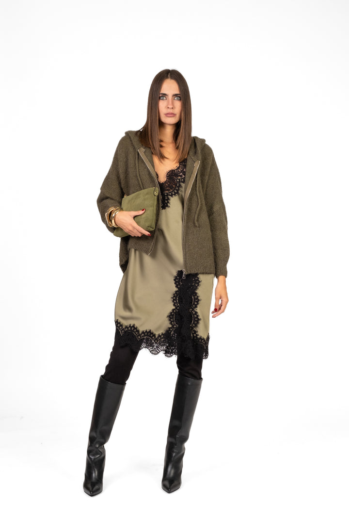 Dixie - Cardigan con cappuccio e zip Art. M277Y237