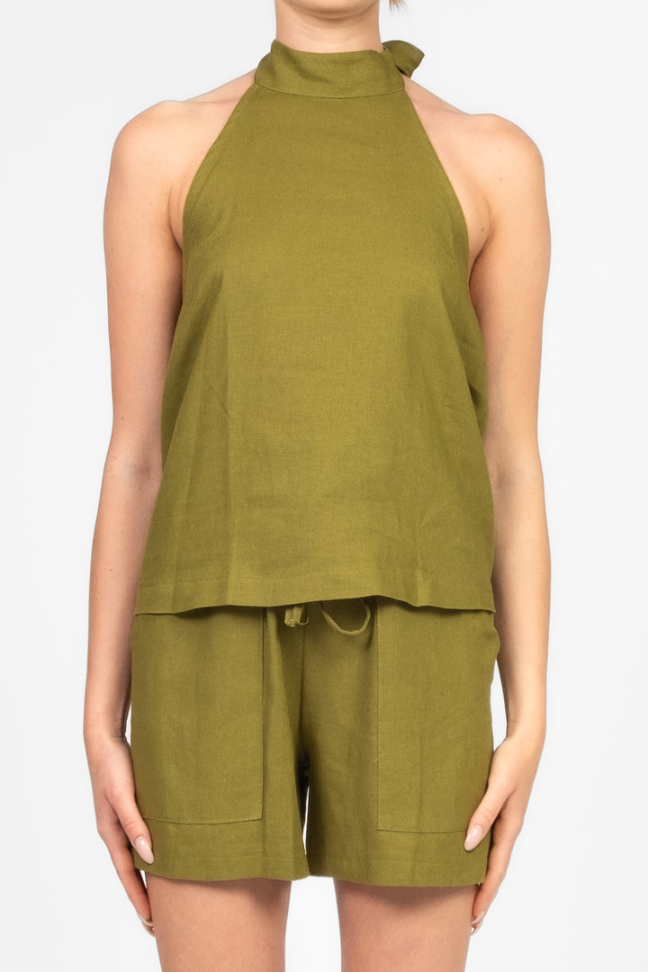 Vicolo - Completo top e shorts in misto lino Art. TD3019