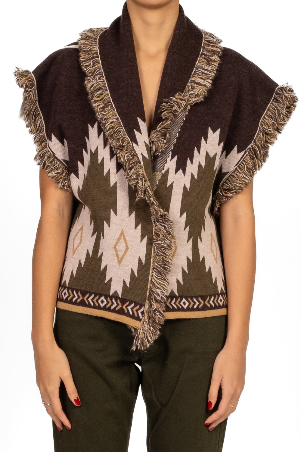 Kontatto - Gilet etnico con frange Art. 3M1083NI