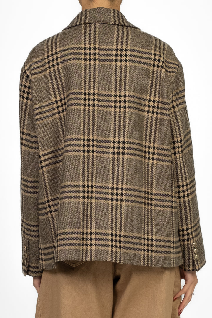 Tensione In - Giacca doppio petto check con spille Art. 26B1274