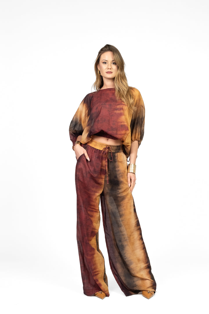 Vicolo - Pantalone fantasia con coulisse Art. TD2938
