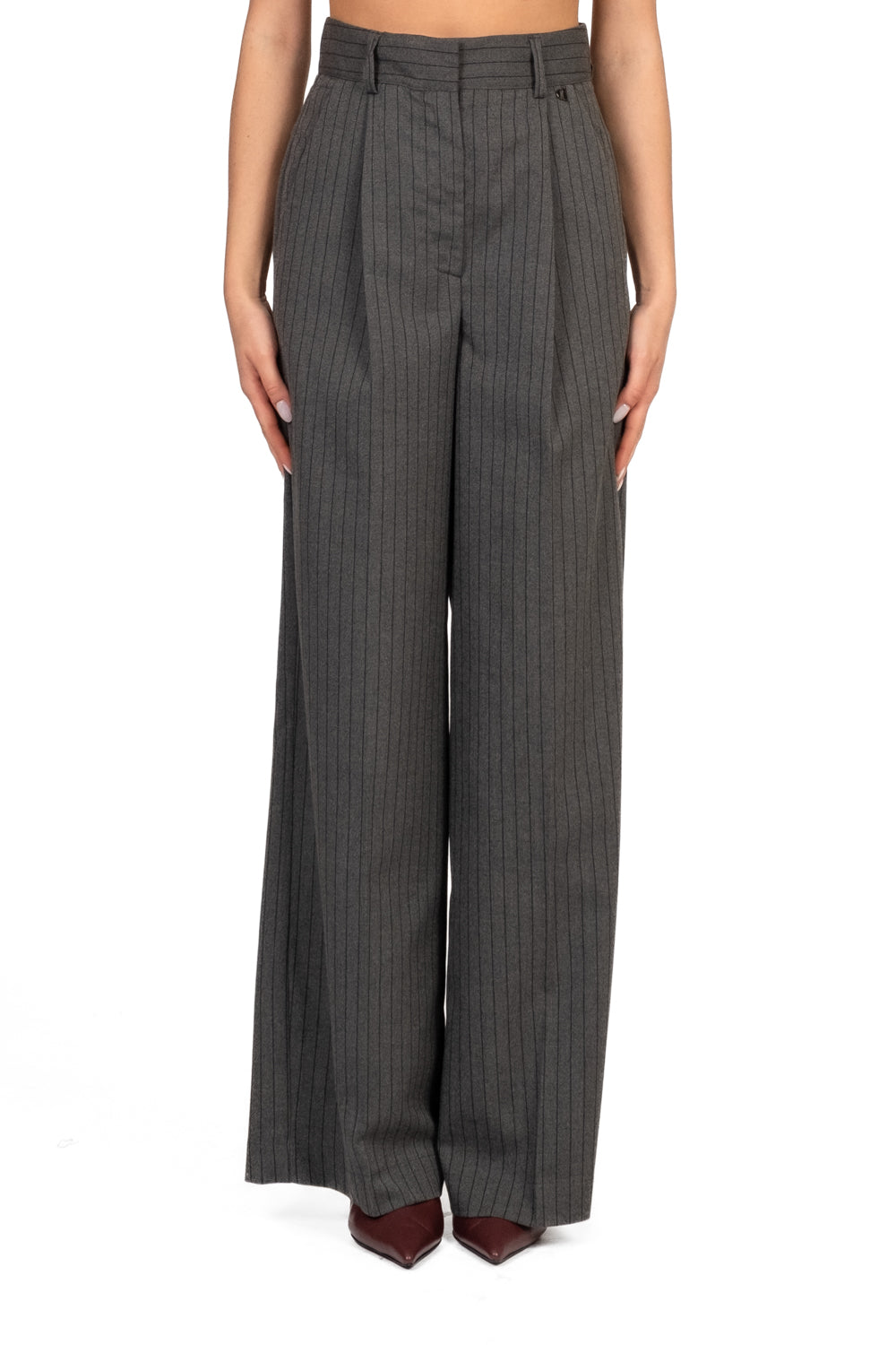 Dixie - Pantalone palazzo gessato Art. PCHSYOI