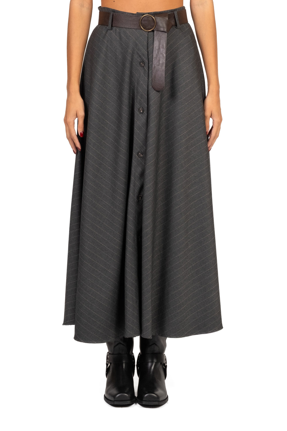 Tensione In - Gonna gessata svasata Art. W25G967