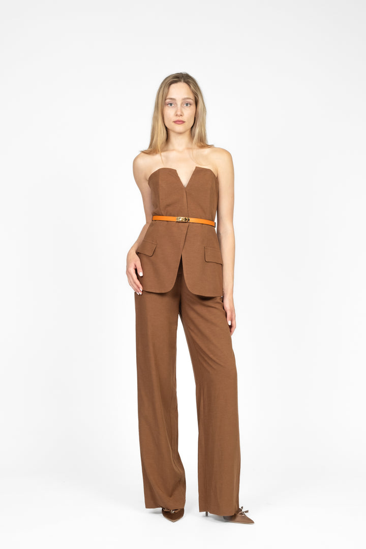 Dixie - Completo top a fascia con pantalone palazzo Art. L845W035/P845W214