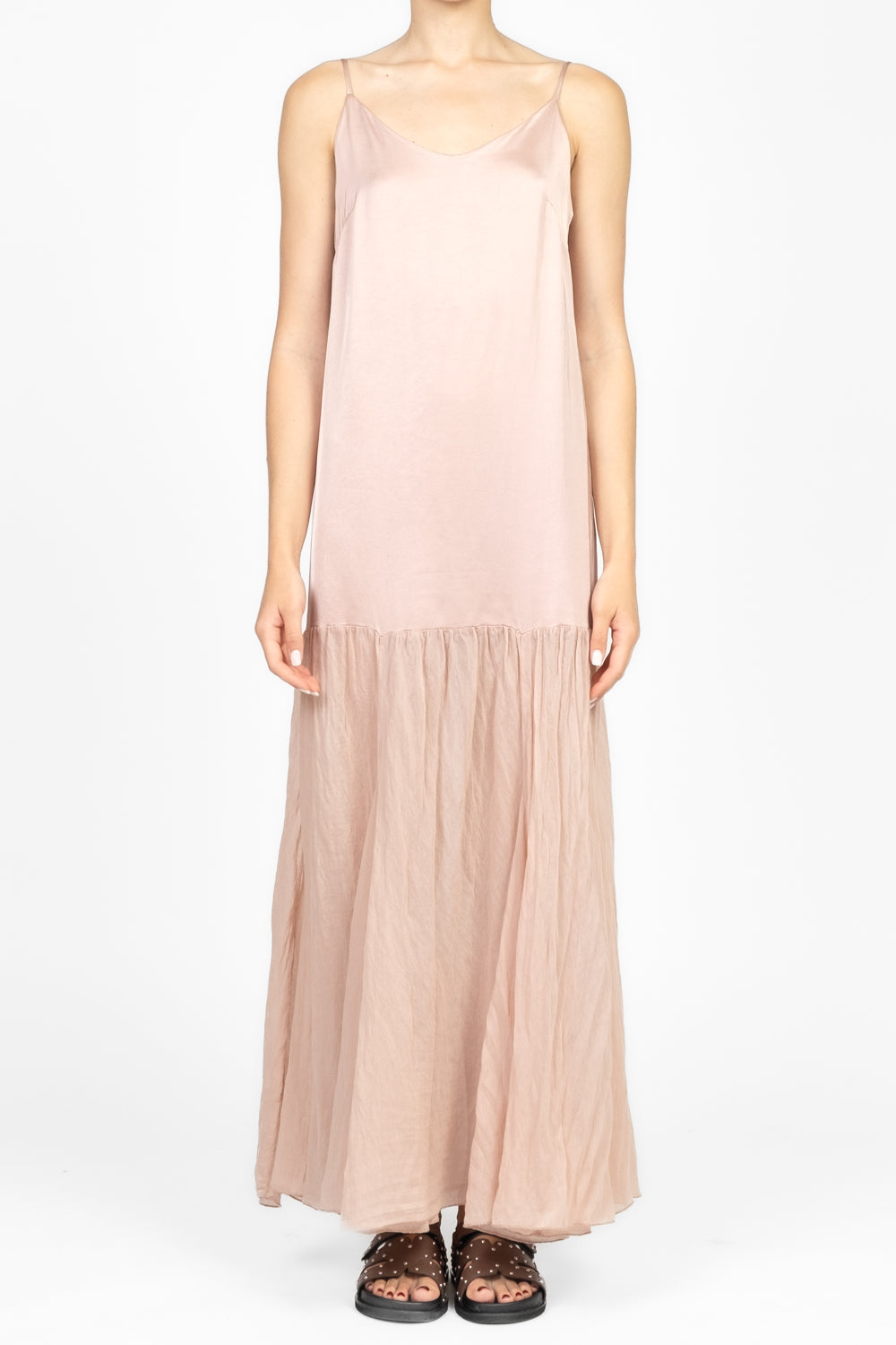 Tensione In - Abito satin con balza Art. 85226V77
