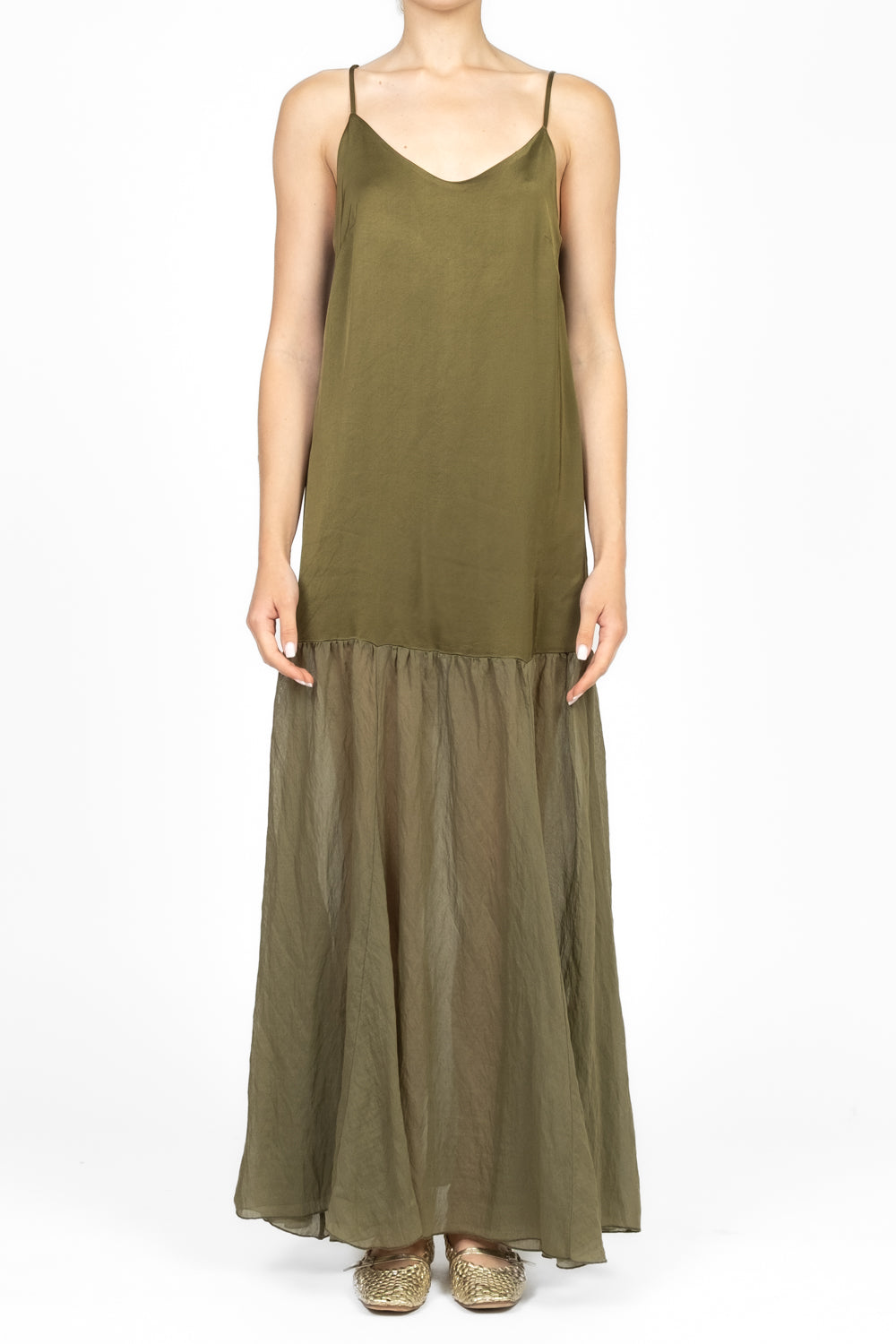 Tensione In - Abito satin con balza Art. 85226V77