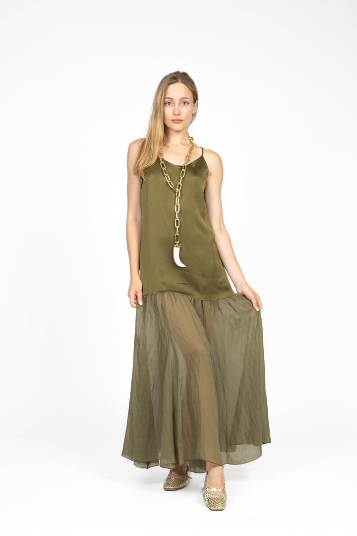 Tensione In - Abito satin con balza Art. 85226V77