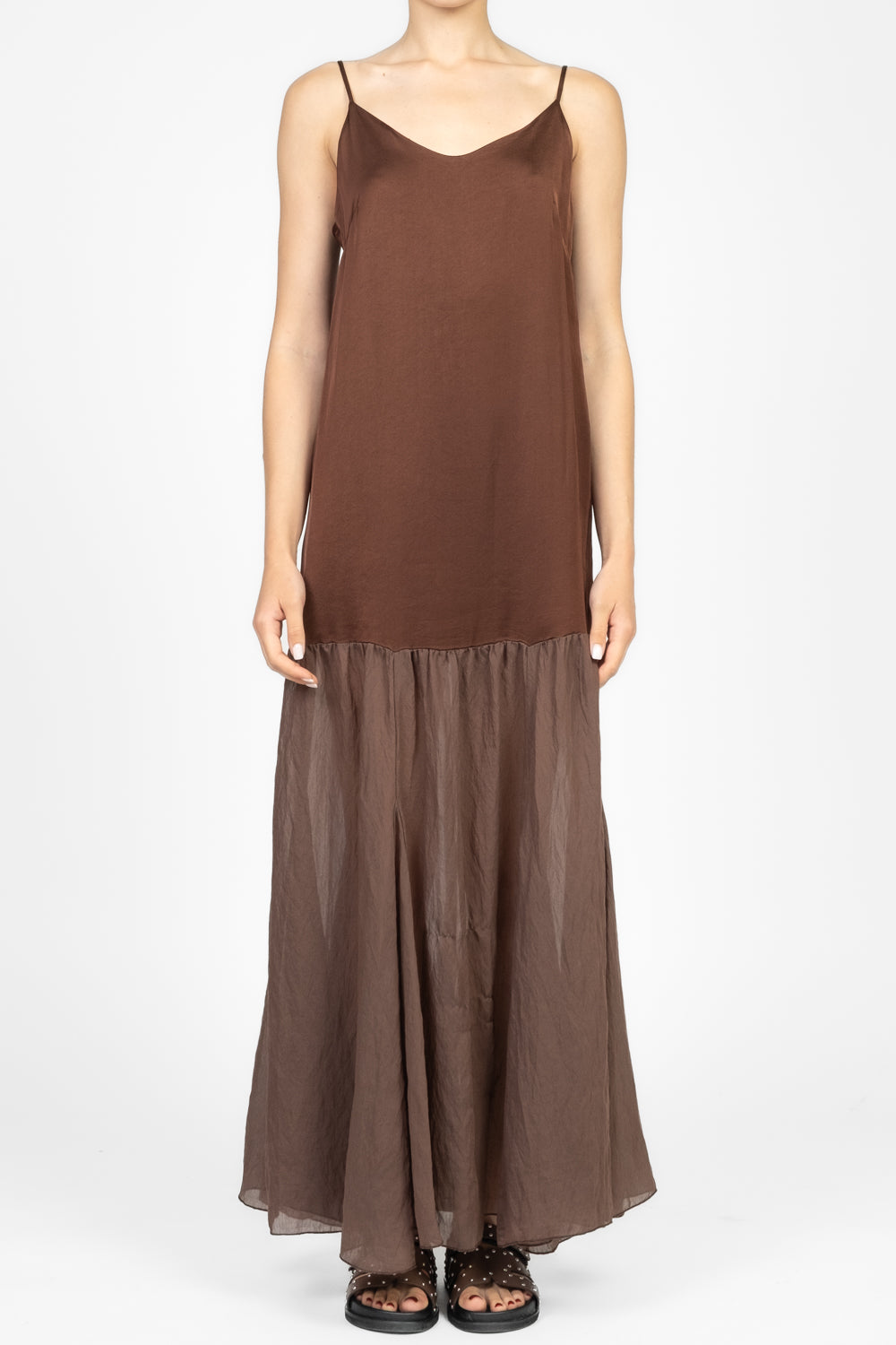 Tensione In - Abito satin con balza Art. 85226V77