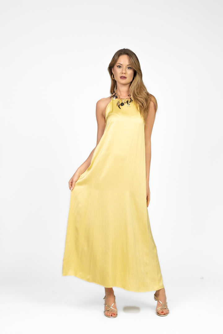 Vicolo - Abito satin scollo vogatore Art. TD2445