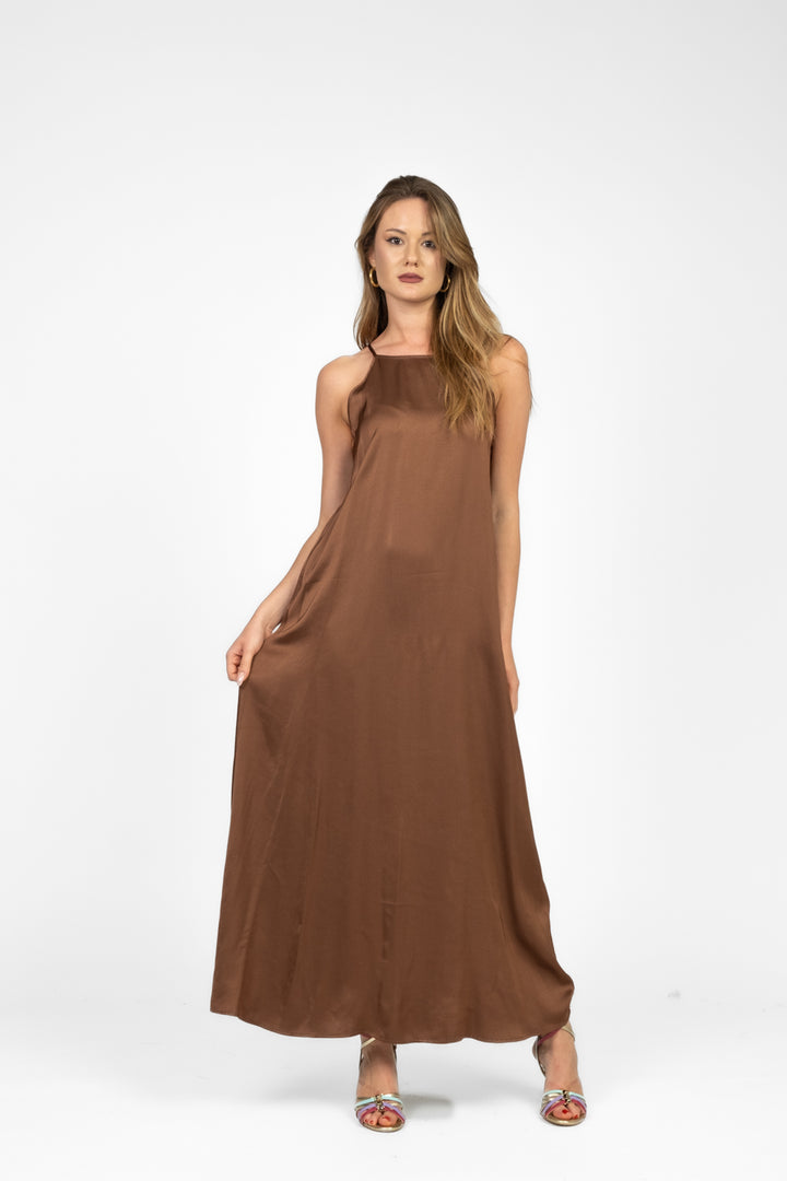 Vicolo - Abito satin scollo vogatore Art. TD2445