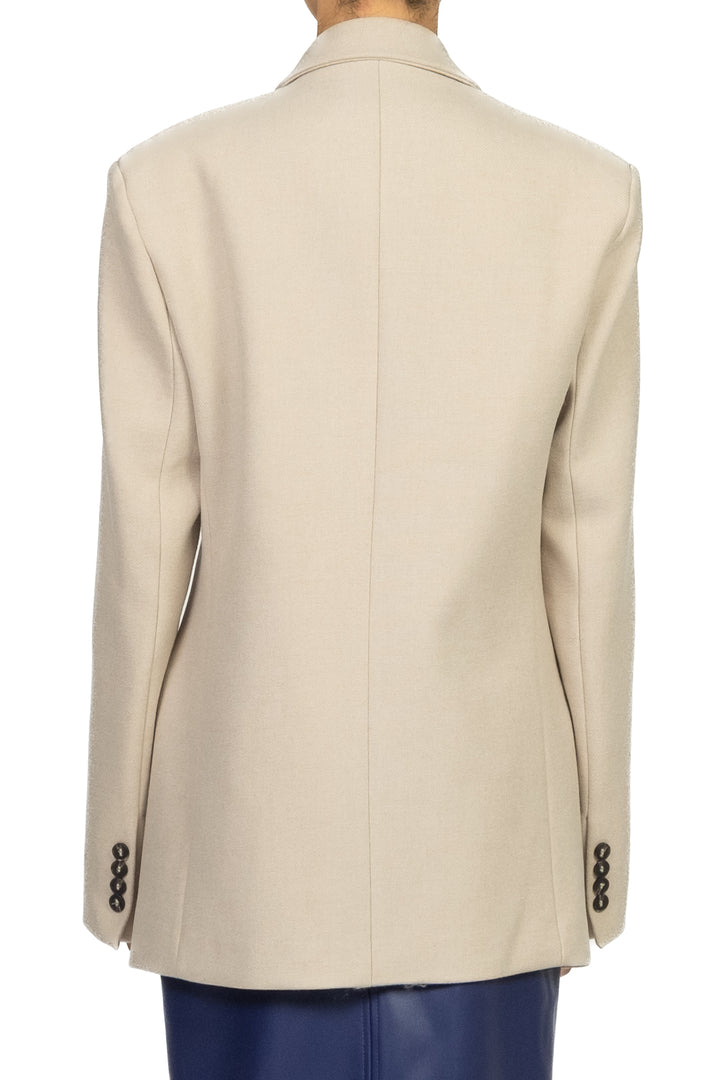 Tensione In - Giacca in panno doppio petto con spilla Art. W25J999