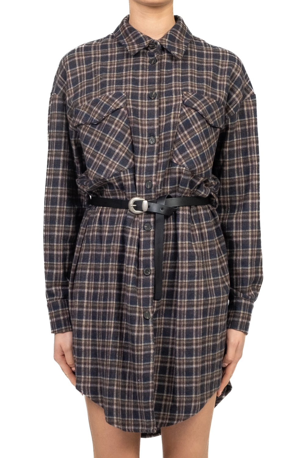 Tensione In - Abito flanella check con cintura Art. 26V1341