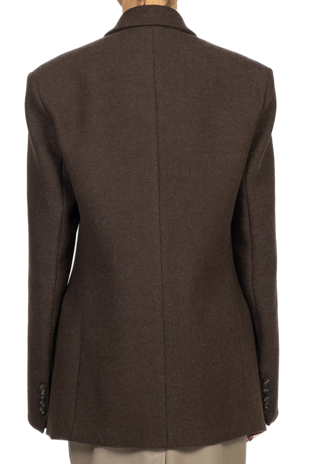 Tensione In - Giacca in panno doppio petto con spilla Art. W25J999